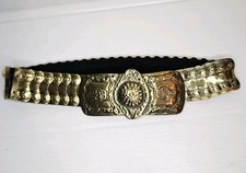 HARWILL NY Vintage Women  s Belt with Stretch   Gold Tone