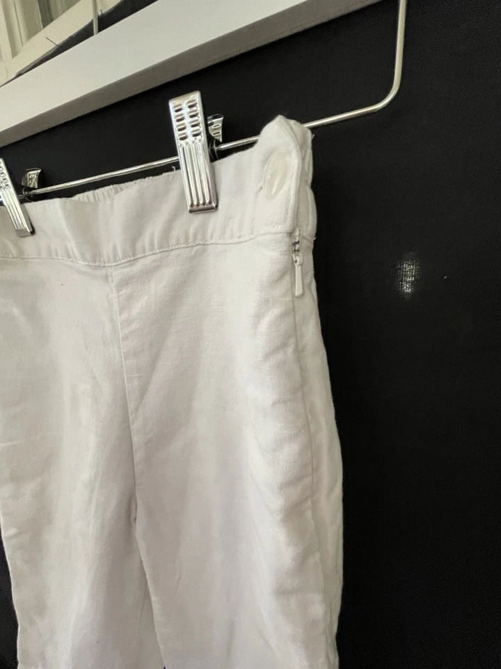 Pantalones capri de lino blanco talla 6/7 Children’s Place Foto 2 de 4