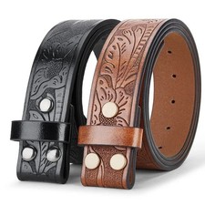 3.8cm Belts Without Buckle Pu Leather Belt Body No Buckle Strap for Smooth Buckl