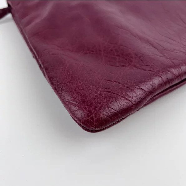 BALENCIAGA Clutch Bag Second Bag Leather Red Vintage Women's Mirror Accessory thumbnail 9