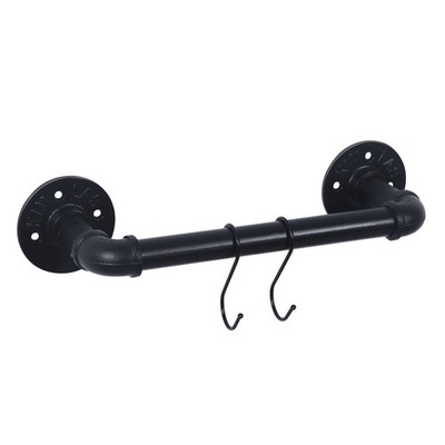HouseAid 9 Inch Industrial Pipe Towel Bar, 9 inch (Black), Matte Black 