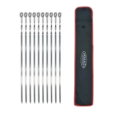 Hakka Stainless Steel Barbecue Skewers, 23" Heavy Duty Metal Skewers Large Wi...