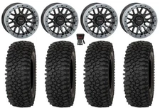 System 3 SB-9 Bdlk 15" Wheels Gloss Bk 33" Roctane STX Tires Commander Maverick