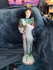 Vintage Hindu Indian Doll Figure - Fabric Face- Handmade