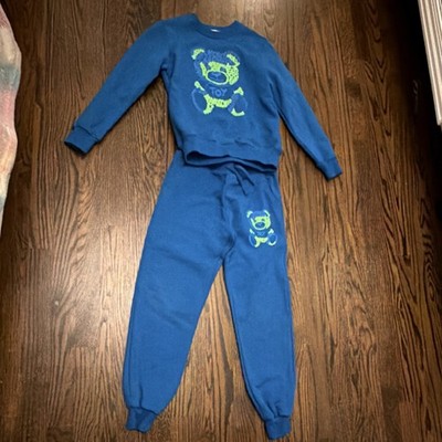 Moschino Boys Blue Toy Bear Graphic Print Sweater and Pants Set Size 140