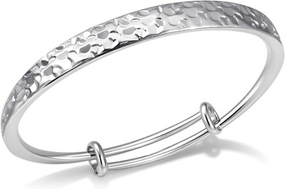 Hammered Texture Bracelet for Women - Maximum 8 Inches Adjustable Cuff Bangle, E