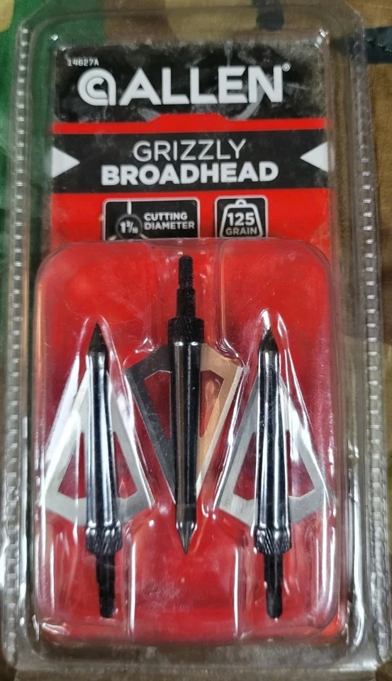 ALLEN GRIZZLY BROADHEADS 125 GRIAN AND ALLEN FIELD POINTS 100 GRAIN ARROW HEADS — 第 3/4 张图片