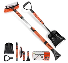 42'' Ice Scraper and Extendable Snow Brush Emergency Snow Shovel Snow Broom