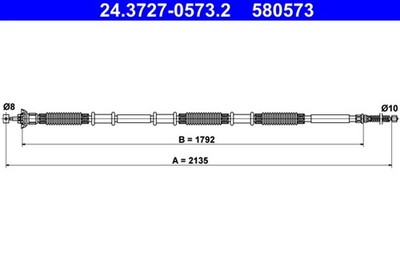 ATE Bremsseil Seilzug Feststellbremse 24.3727-0573.2 für DOBLO FIAT 223AXA1A JTD