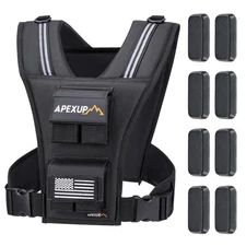 APEXUP Adjustable Weighted Vest Men Women 20lb/30lb/40lb Fitness Workout Running