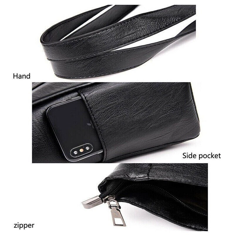 Women Extra Large Casual Soft Leather Handbag Shoulder Shopper Bag Tote - Image 4 of 4