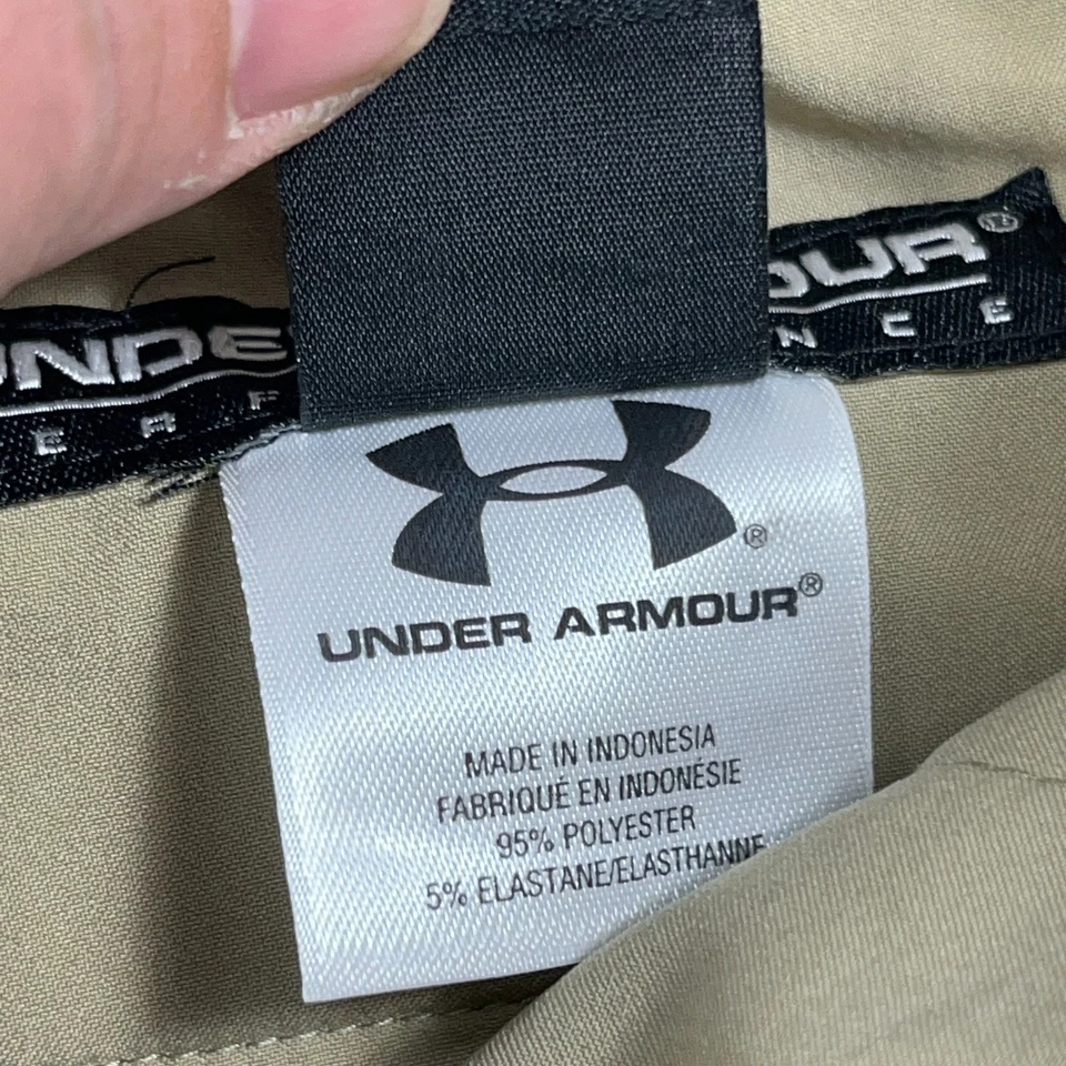 Under Armour Golf Shorts Men 38 Tan Brown Plaid Chino Performance Wicking Adult - Image 4 of 4