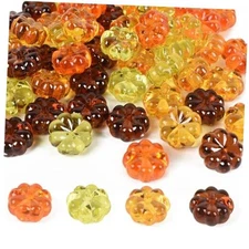 60PCS Acrylic Pumpkin Fall Decorations Mini Acrylic Pumpkin Ornaments Mini 