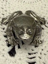 Vintage Kirk Stieff Pewter Frog Figure Small Paperweight