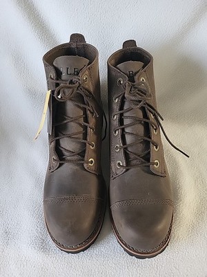 LL Bean Katahdin Iron Works Engineer Boots Brown Cap Mens 8.5W Vibram