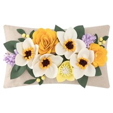 3D Flower Handmade Throw Pillow Covers Spring Decorative Lumbar Pillowcase El...