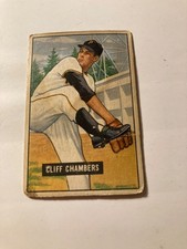 1951 Bowman baseball #131 Cliff Chambers Pittsburg Pirates corner wear