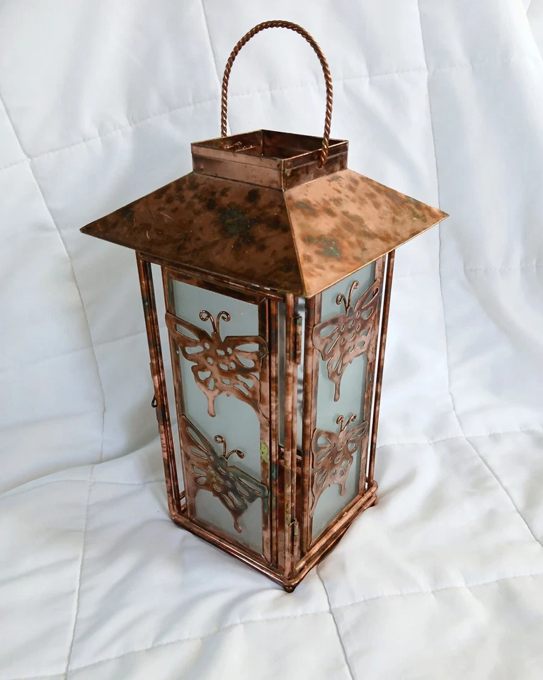 Butterfly Metal Lantern Rustic Style Decor for Home - Image 3 of 4