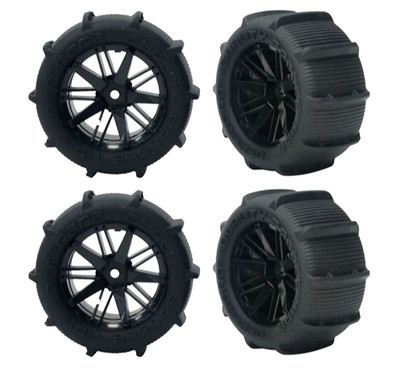Tires Wheels Snow Sand WItoys Makerfire 80mm Diameter RC Car Pack of 4 Black