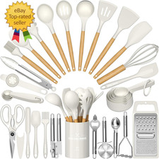 Silicone Kitchen Utensil Set, 34PCS Heat Resistant Kitchen Gadgets and Tools