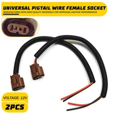 Extension Wire Pigtail Female U 9006 HB4 Two Harness Fog Light Replacement Plug