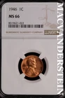 1946 Lincoln Wheat Cent-NGC MS 66 Brilliant Uncirculated Lustrous #SLG288
