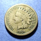 1860 Pointed Bust  Copper Nickel Indian Cent  Good