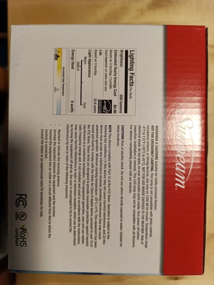 Sunbeam BR30 LED Bulbs 4‑Pack – 65W Equivalent Dimmable Indoor Floodlight - Image 3 of 4