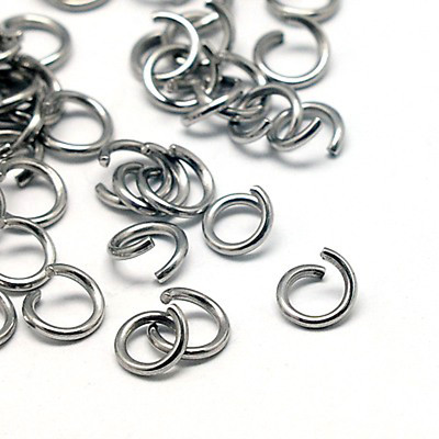 100 BINDERINGE EDELSTAHL RINGEL STARK 8x1 mm CASA DI PERLA QUALITÄT/061