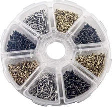 newlng 1600pcs Small Tiny Nails Wooden Silver Bronze Gold, Gold 