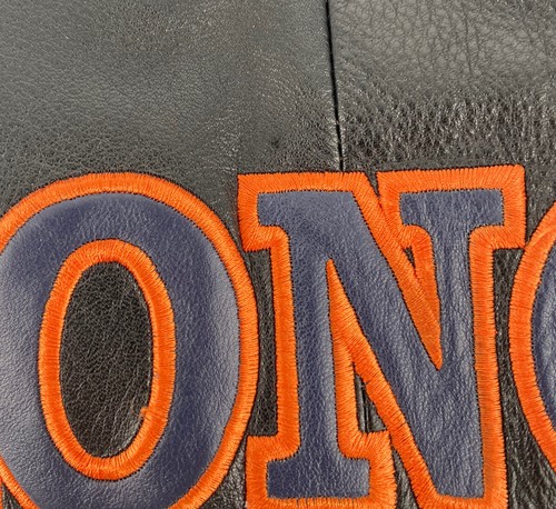 Vintage NFL DENVER BRONCOS Leather Bomber Jacket Size XL RARE Collectible! - Picture 11 of 12