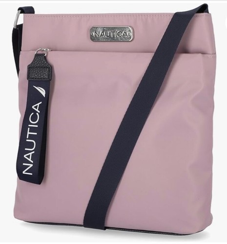 New Nautica Diver Nylon Small Crossbody Bag Purse & Adj Shoulder Strap PINK - Picture 2 of 6