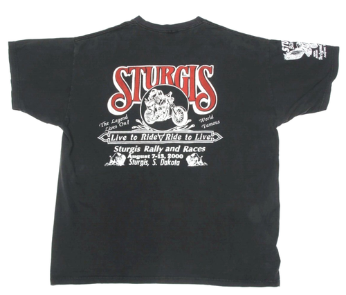 MAUI AND SONS Sturgis Bike Week 2000 Rally Men's Black T-Shirt Tee size XL /594 - Picture 2 of 6