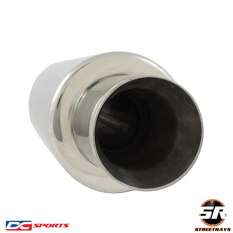 Silenciador redondo universal DC Sports EX-5016 2,5" adentro 3,5" adentro 5" punta de corte inclinada Foto 4 de 4