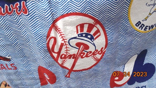 2 Twin Bed Covers Baseball Teams Logo Linen Blend Fabric --  Handmade crafted - 第 3/13 張圖片