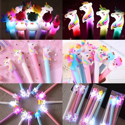 Stift Topper LED Beleuchtung Niedlich Einhorn Schmeichler Popper Gel Tinte Stifte Zurück zur Schule