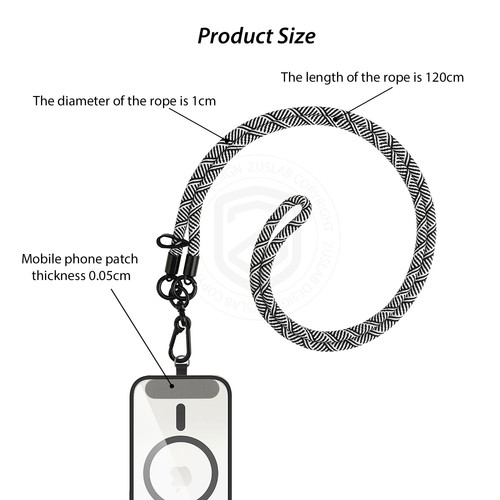 Universal Crossbody Phone Lanyard With Carabiner Hook For iPhone Samsung Google - Picture 5 of 18