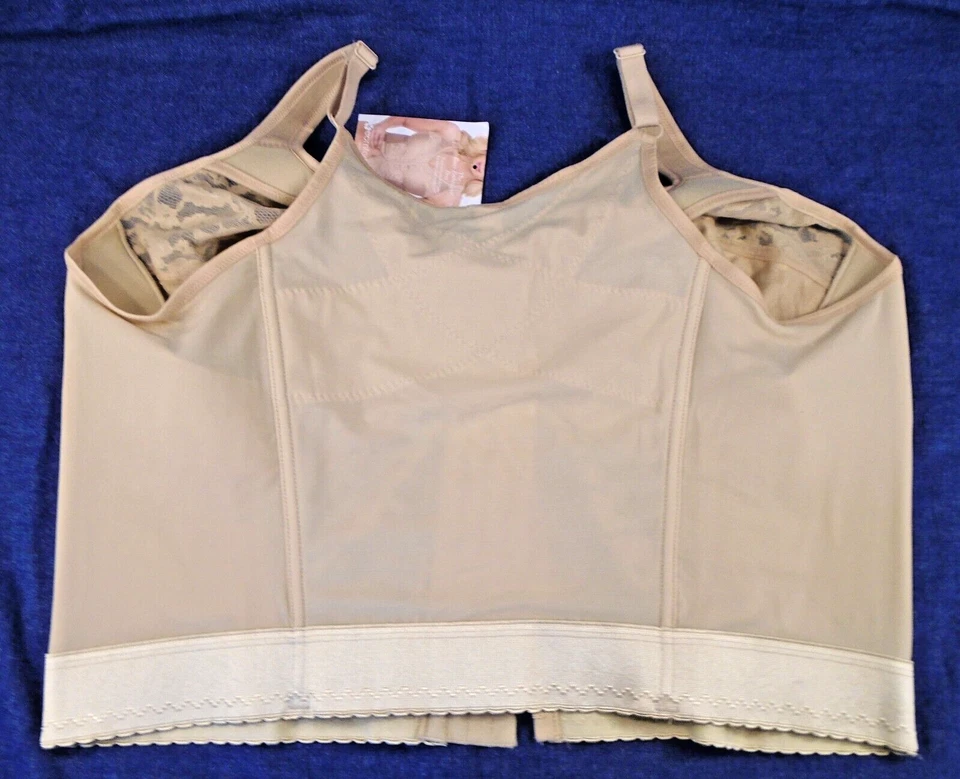 Sutiã Comfort Choice Easy Enhancer fechamento frontal longline bege renda sem fio 44DD - Imagem 4 de 4