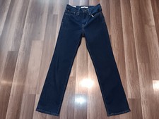Levis premium 724 high rise straight SZ 27 27X26 big E denim blue jeans