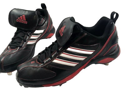Mens Adidas C4S Baseball Cleats Size 12.5 Black/ Red Shoes  display picture 3
