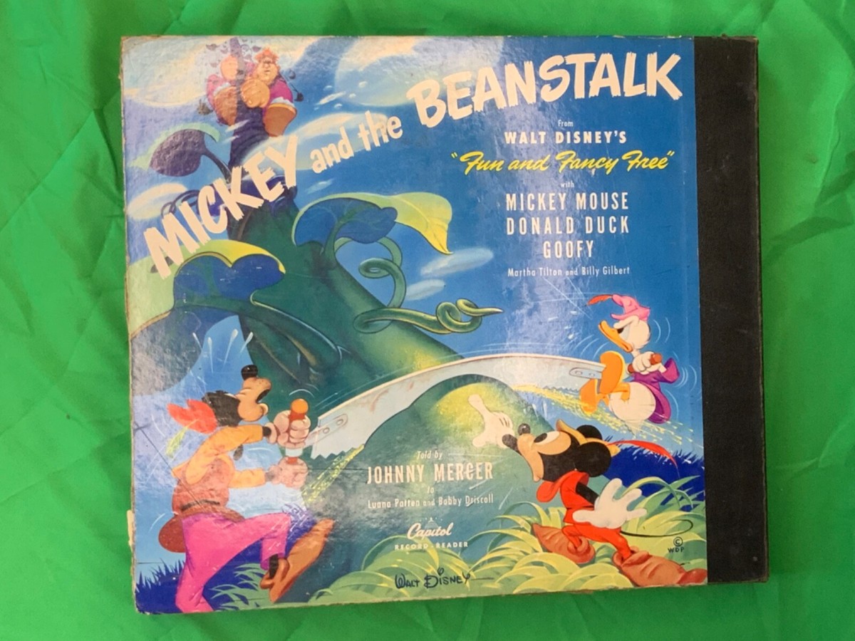 ヴィンテージディズニー・洋書 Walt Disney Mickey and The Beanstalk Record Reader Vintage