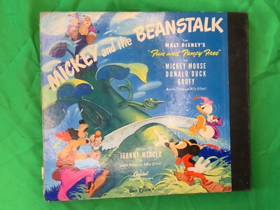 Walt Disney Mickey and The Beanstalk Record Reader Vintage 1947 Book is (VF)