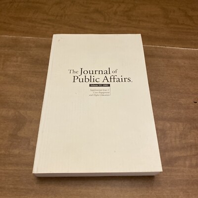 The Journal Of Public Affairs Volume VI 6 2002 | eBay
