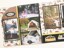 Camping Scrapbook pages, 12 by 12 Ready for 4 by 6 photos, Camping Layouts