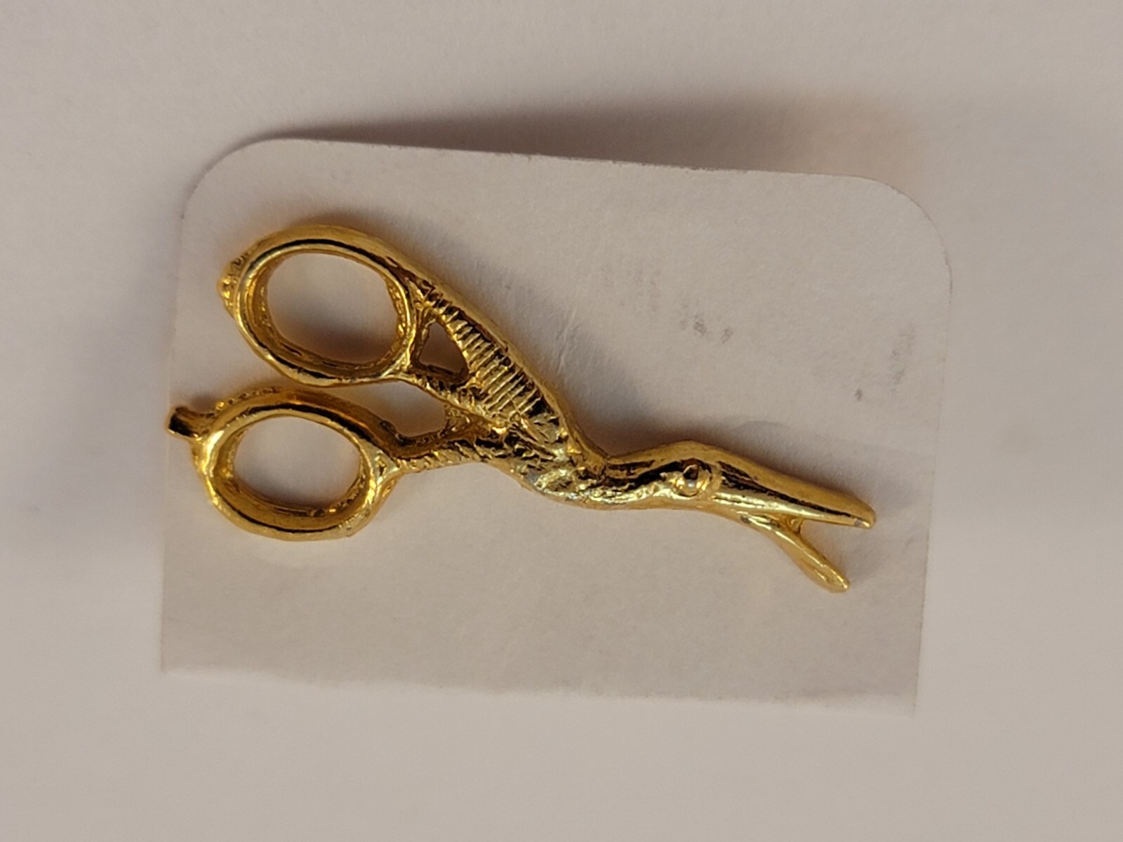 DECORATIVE BIRD SCISSORS TINY SEWING VINTAGE STORK CR… Gem