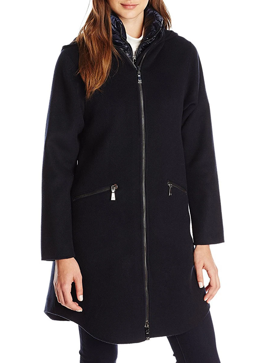 Dawn Levy Navy Wool Down Parker Coat w Puffer Vest M New 998 eBay