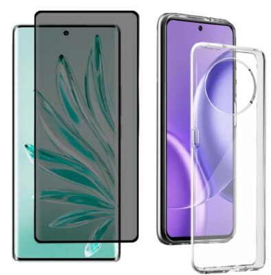 Case Cover + Tempered Glass Anti Spy For Honor Magic 7 Lite / 6 Lite / 5 Pro