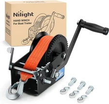 Nilight Boat Trailer Winch 3500 LBS Hand Crank Winch Heavy Duty Boat Winches