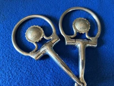 5” Western D-Ring Horse Show Snaffle Bit with silver Conchos