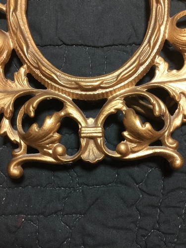 ExQUISite Vintage 11” Rococo Cast Metal Standing Picture Frame Swing Stand - Picture 12 of 12
